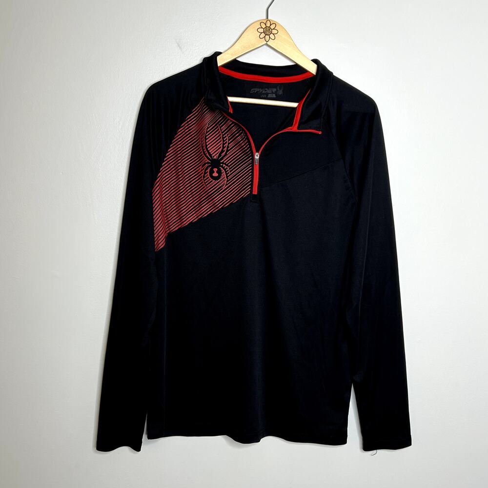 Spyder Black Long Sleeve Quarter Zip Shirt